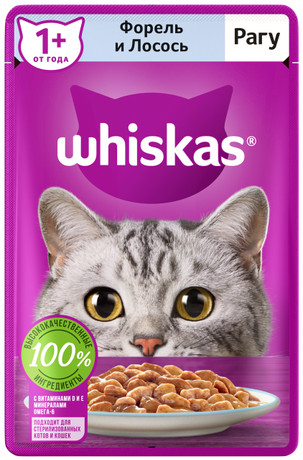 Корм для кошек Whiskas форель-лосось рагу 75 гр