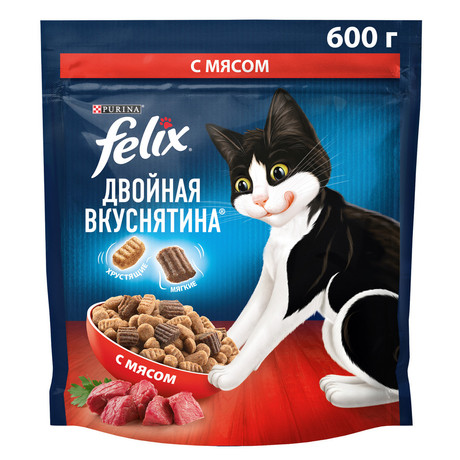 Корм для кошек Felix Двойная вкуснятина Говядина 600гр