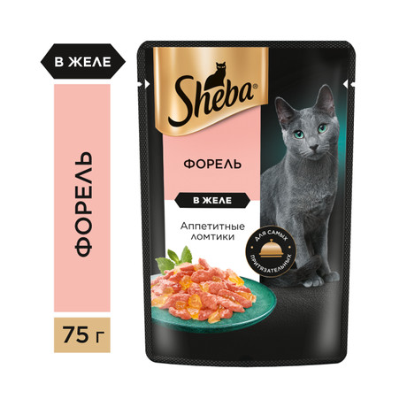 Корм для кошек Sheba Форель ломтики в желе 75 гр