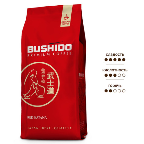 Кофе Bushido Red Katana молотый 227 гр м/у